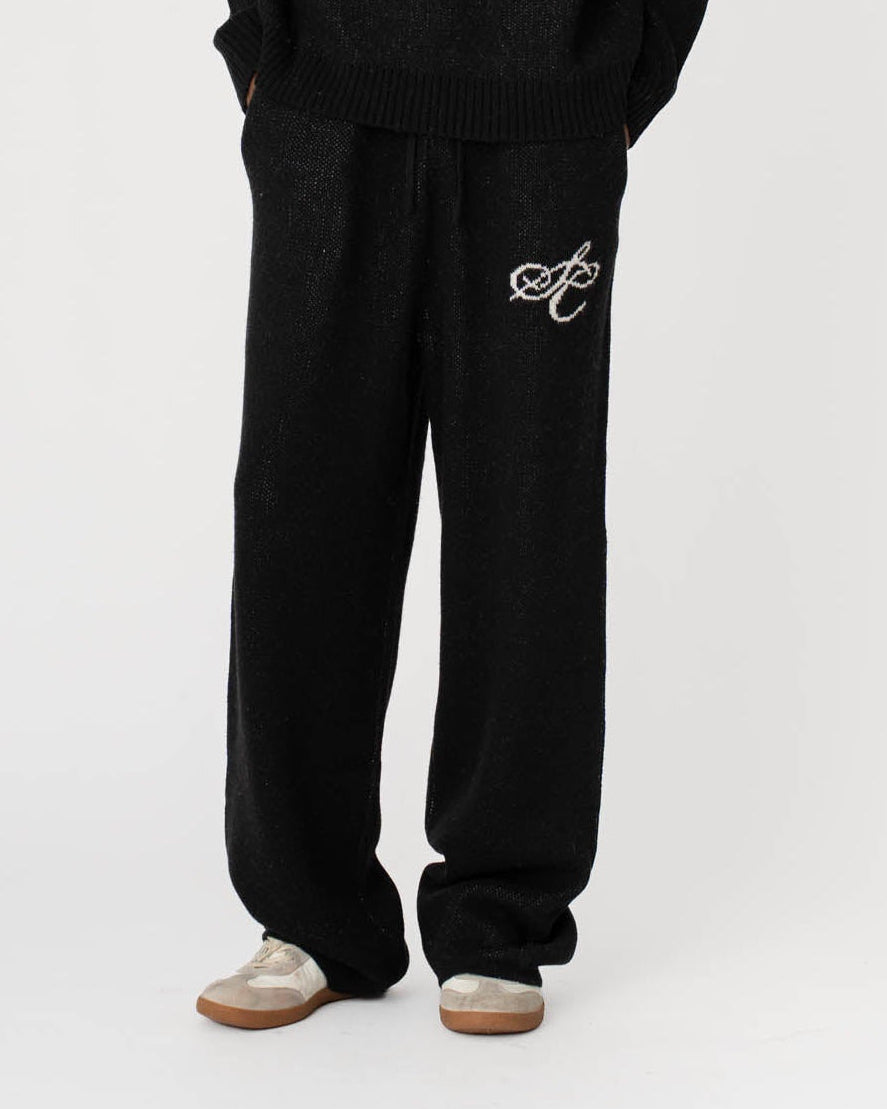 Jacquard Knitted Wool Sweater Black